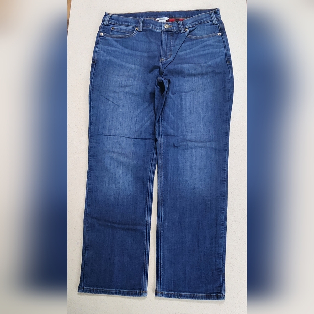 Duluth Trading Co. Women's Flannel Buffalo Check Lined Jeans, 14, 29"